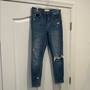 FLYING MONKEY Dark Blue Ripped Skinny Jeans